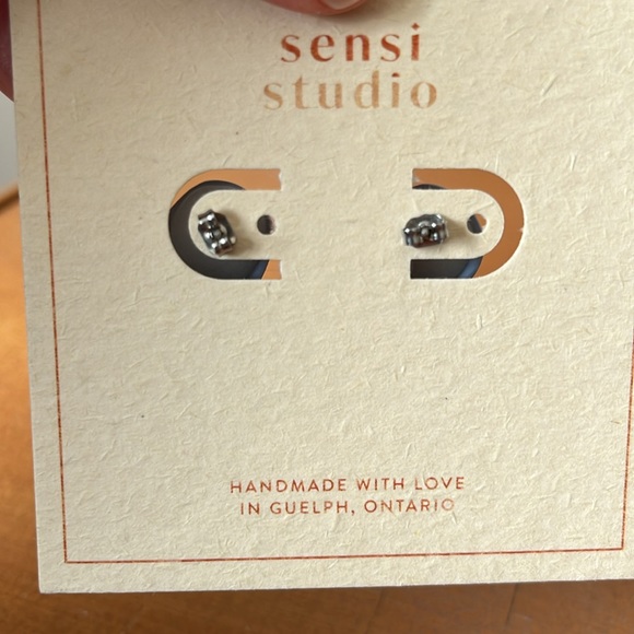 Blue polymer clay drop earrings - Picture 5 of 9